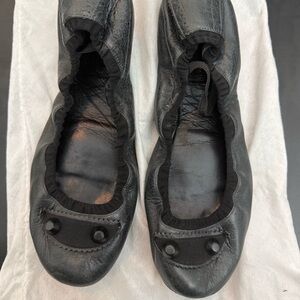 Balenciaga Black Leather Flats